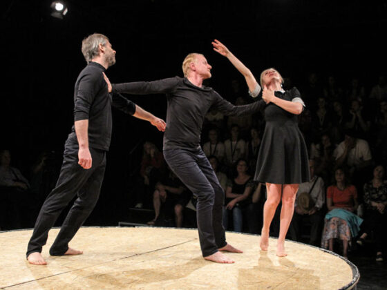 „Hamlet”, dupa William Shakespeare, este un spectacol de Alina Berzunteanu, Richard Bovnoczki si Peter Kerek, recompensat in 2018 cu Premiul Criticii.