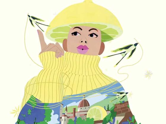 Campania Pitti Lemon - Galben, energic, grafic a fost interpretată de Gianluca Folì, cel mai bun ilustrator al anului 2023 conform Artribune, care considera că culorile lămâii devin un fir de țesut pentru a crea o ținută de vitamine.