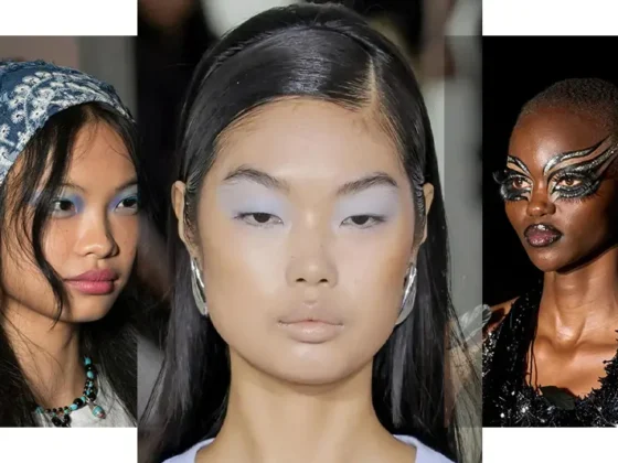 Tranziția de la minimalism la declarații radicale stă la baza principalelor tendințe makeup primăvară-vară 2026, sezon în care ochii sunt accentuați prin auriu opulent, efecte grunge și aplicații decorative, în timp ce buzele îndrăznețe (roșu, maro) și genele colorate se construiesc pe fundalul unui ten luminos, respectând principiul skinimalismului.